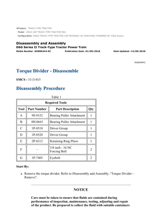 Caterpillar Cat D6G2 LGP TRACK-TYPE TRACTOR (Prefix P6X) Service Repair Manual Instant Download (P6X00001 and up)