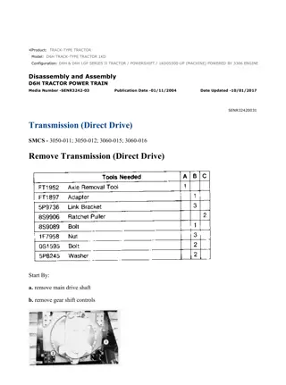 Caterpillar Cat D6H and D6H LGP SERIES II TRACTOR (Prefix 1KD) Service Repair Manual Instant Download (1KD05500 and up)