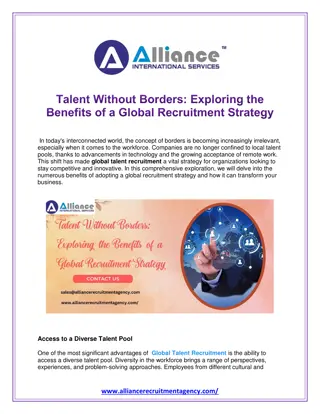 Talent Without Borders Exploring the Benefits of a Global Recruitment Strategy