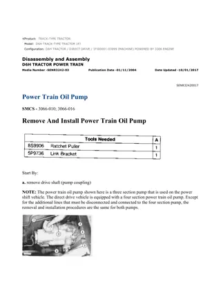 Caterpillar Cat D6H TRACK-TYPE TRACTOR (Prefix 1FJ) Service Repair Manual Instant Download (1FJ00001-03999)