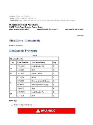 Caterpillar Cat D6R2 TRACK-TYPE TRACTOR STD, XL, LGP (Prefix TTT) Service Repair Manual Instant Download (TTT00001 and up)