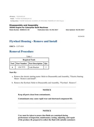 Caterpillar Cat TH340B Telehandler (Prefix SLC) Service Repair Manual Instant Download (SLC00001 and up)