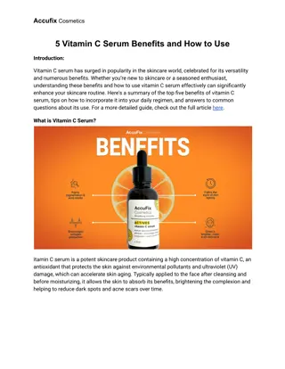 5 Vitamin C Serum Benefits and How to Use