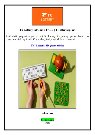 Tc Lottery 5d Game Tricks | Tclotteryvip.net