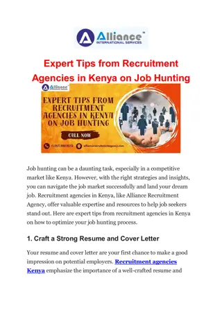 Expert Tips from Recruitment Agencies in Kenya on Job Hunting