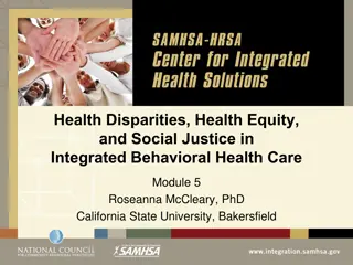 Health Disparities and Equity in Behavioral Health Care