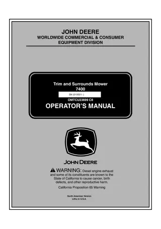 John Deere 7400 Trim and Surrounds Mower Operator’s Manual Instant Download (PIN 010001-) (Publication No.OMTCU23699)