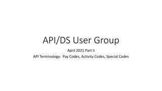 Understanding Activity, Pay, and Special Codes in API Terminology