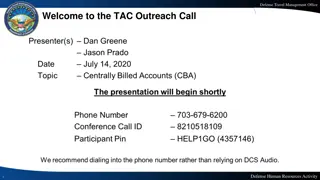 Defense Travel Management Office: July 2020 Outreach Call Summary