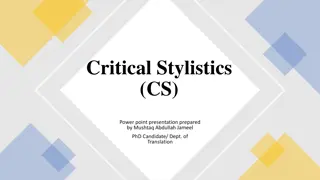 Critical Stylistics: Tools and Application