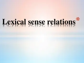 Understanding Lexical Sense Relations and Word Meanings