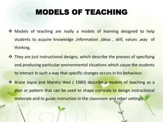 Models of Teaching for Effective Learning