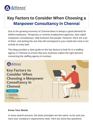 Key Factors to Consider When Choosing a Manpower Consultancy in Chennai