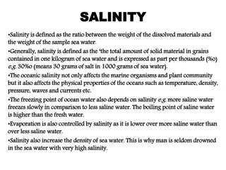 Salinity in Seawater and Its Impacts