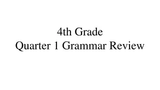 4th Grade Quarter 1 Grammar Review Activities