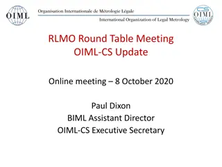 OIML-CS Update Meeting Highlights - October 8, 2020