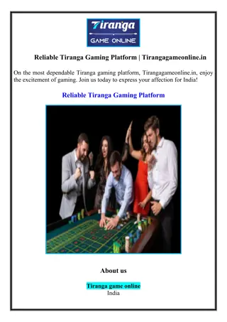 Reliable Tiranga Gaming Platform | Tirangagameonline.in