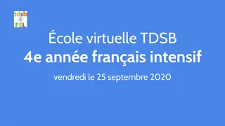 French Language Virtual School - Intensive 4th Grade Program - Friday, September 25, 2020