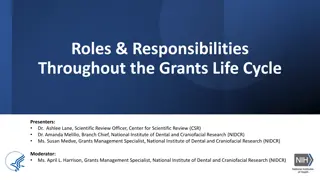 Roles and Responsibilities in the NIH Grants Life Cycle