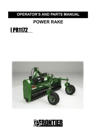 John Deere PR1172 Power Rakes Operator’s and Parts Manual Instant Download (Publication No. 5SPP999700)