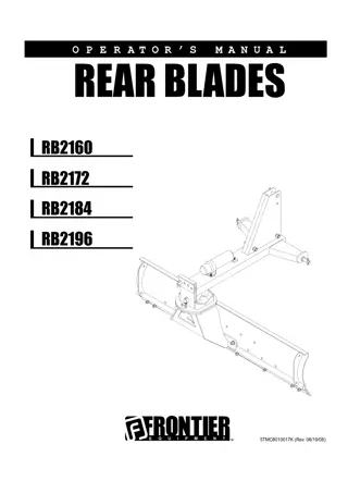 John Deere RB2160 Rear Blades Operator’s Manual Instant Download (Publication No. 5TMC6010017K)