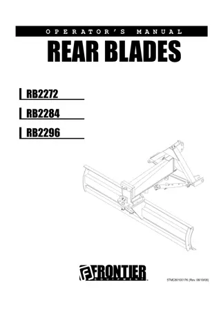 John Deere RB2272 Rear Blades Operator’s Manual Instant Download (Publication No. 5TMC8010017K)