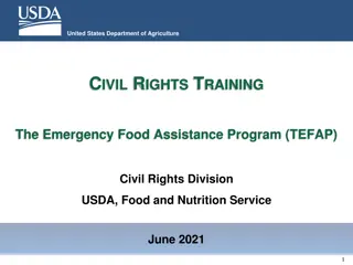 USDA Civil Rights Training for TEFAP Program