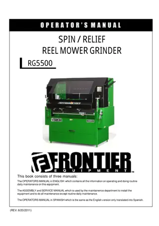 John Deere RG5500 SpinRelief Reel Mower Grinder Operator’s Manual Instant Download (Publication No. 5NTRG5507901)