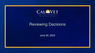 Veterans Affairs Decision Review Options