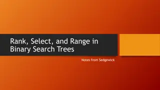 Rank, Select, and Range in Binary Search Trees