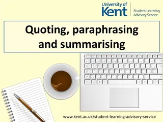 Mastering Quoting, Paraphrasing, and Summarizing Skills in Academic Writing