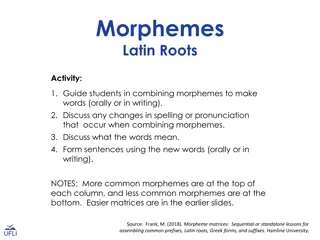 Latin Roots through Morpheme Matrices Activity