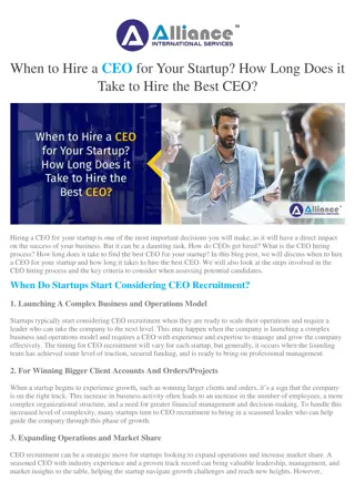 When to Hire a CEO for Your Startup How Long Does it Take to Hire the Best CEO