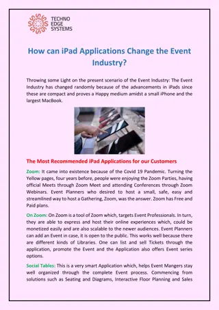 How can iPad Applications Change the Event Industry?