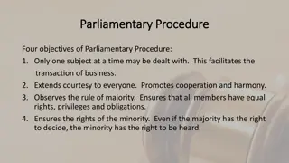 Parliamentary Protocol and Order of Business