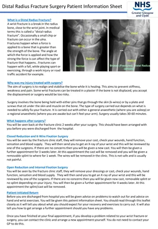 Distal Radius Fracture Surgery Patient Information