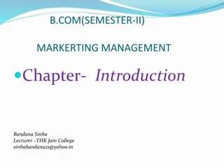 Understanding Marketing Management: Introduction and Definitions