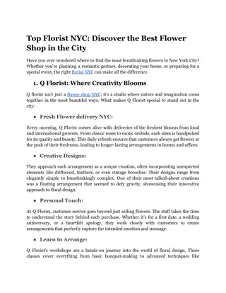 Top Florist NYC_ Discover the Best Flower Shop in the City