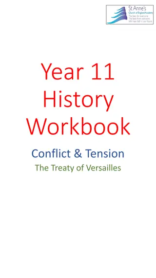 Treaty of Versailles in Year 11 History Workbook