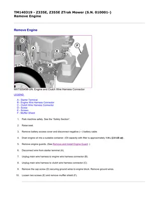 John Deere Z335E ZTrak Mower (S.N.010001-) Service Repair Manual Instant Download (TM140319)