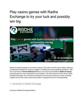 Play casino games with Radhe Exchange to try your luck and possibly win big