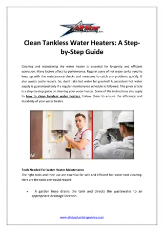 Clean Tankless Water Heater A Step-by-Step Guide - All Star Plumbing