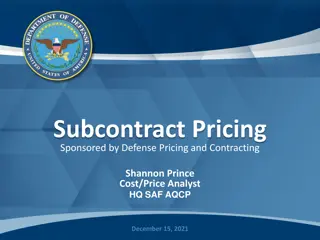 Subcontract Pricing in Government Contracts