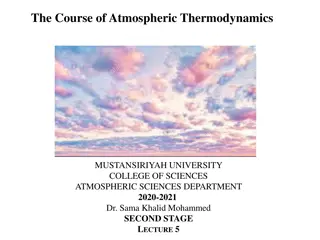 Atmospheric Thermodynamics in Second Stage Lecture