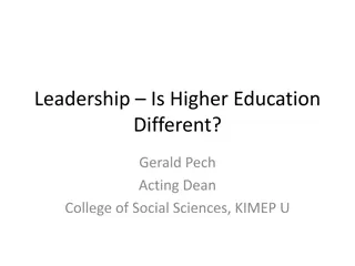 Leadership in Higher Education: Insights and Practices