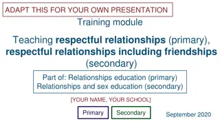 Teaching Respectful Relationships: Primary and Secondary Curriculum Training Module
