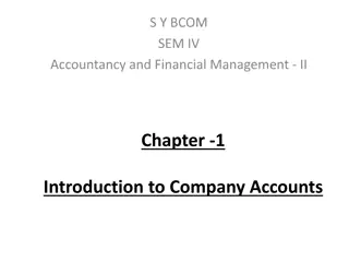 Overview of Company Accounts and Share Issuance