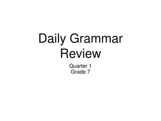 Grade 7 Weekly Grammar Review Activities