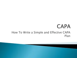 Creating an Effective Corrective and Preventive Action (CAPA) Plan