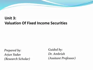 Understanding Valuation of Fixed Income Securities